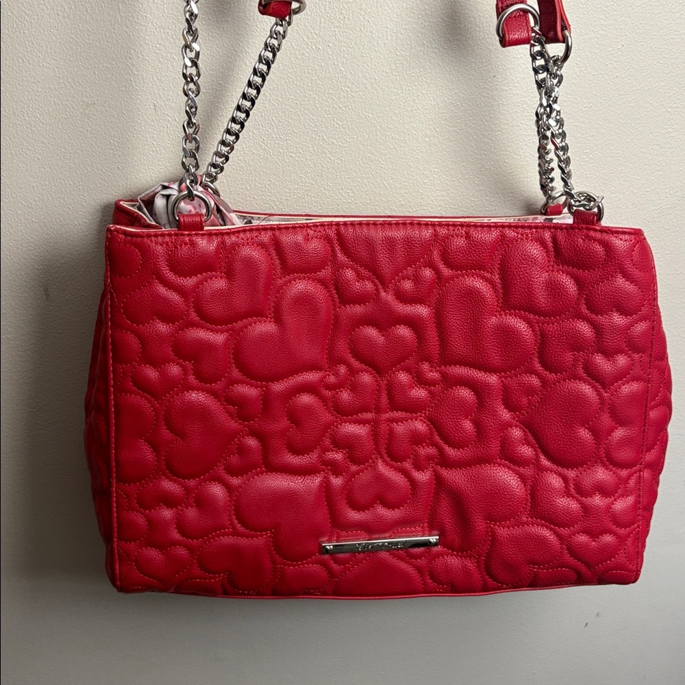 Betsey Johnson Red Heart Embossed Bag